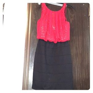 Studio Y shiny red and black dress. Size small.